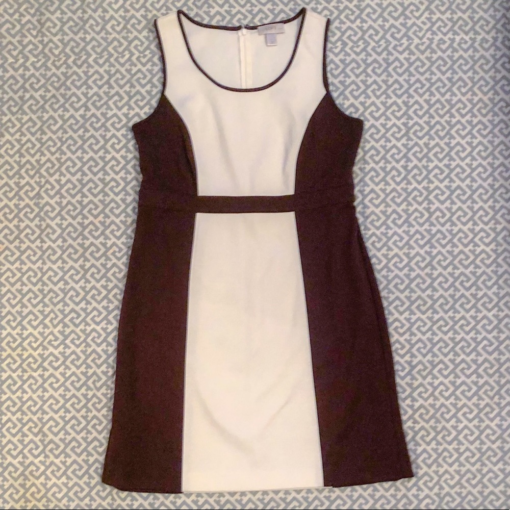 NWOT LOFT Brown & Cream Sleeveless Dress